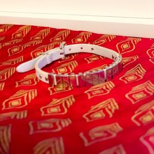 White Michael Kors Leather Bracelet